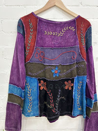 Embroidered Long Sleeve Top
