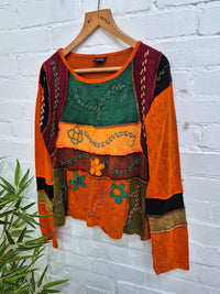 Embroidered Long Sleeve Top