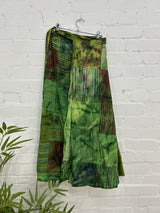 Patchwork Tie Dye Wrap Skirt