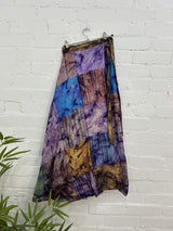 Patchwork Tie Dye Wrap Skirt