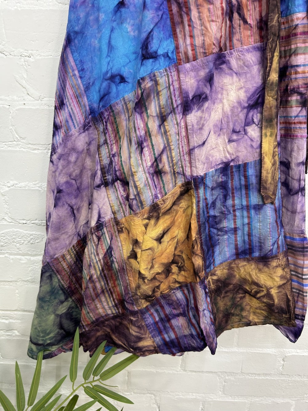 Patchwork Tie Dye Wrap Skirt