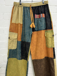 Stonewashed Patch Gheri Cargo Trousers