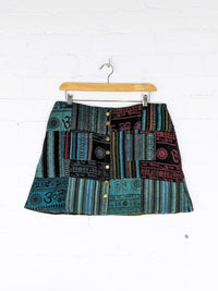 Patchwork Mini Skirt Rust