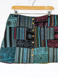 Patchwork Mini Skirt Rust