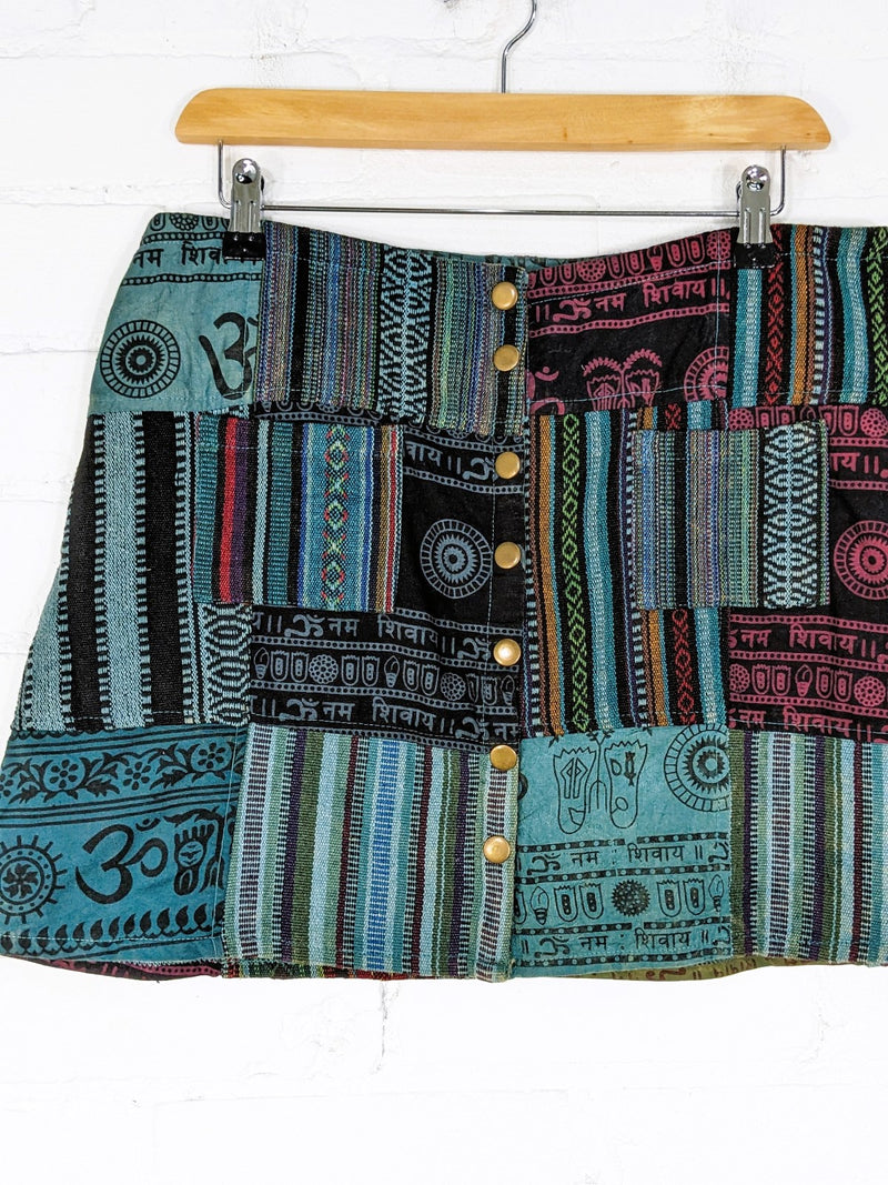 Patchwork Mini Skirt Rust