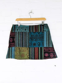 Patchwork Mini Skirt Rust
