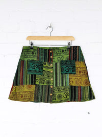 Patchwork Mini Skirt Rust