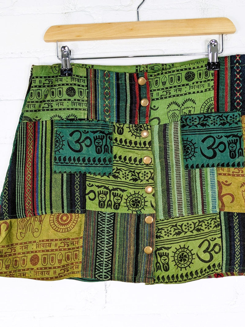 Patchwork Mini Skirt Rust