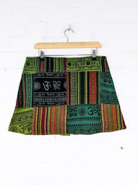 Patchwork Mini Skirt Rust
