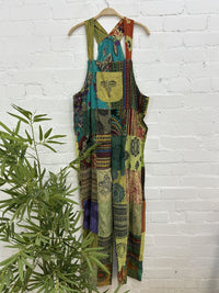 Patch And Print Dungarees