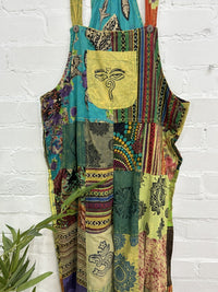 Patch And Print Dungarees