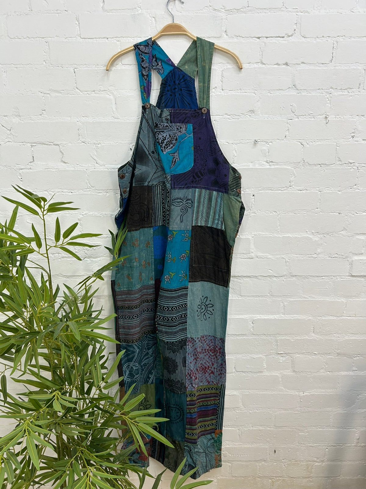 Patch And Print Dungarees