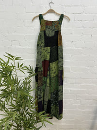 Patch And Print Dungarees
