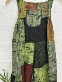 Patch And Print Dungarees