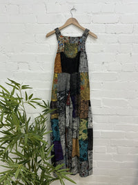 Patch And Print Dungarees