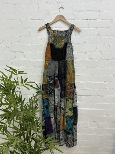 Patch And Print Dungarees