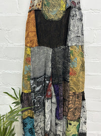 Patch And Print Dungarees
