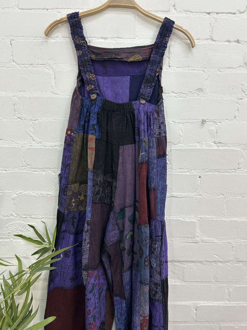 Patch And Print Dungarees