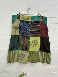 Patch And Print Midi Skirt