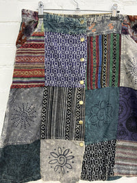 Patch And Print Midi Skirt