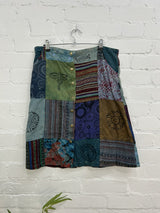 Patch And Print Midi Skirt