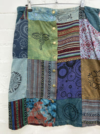 Patch And Print Midi Skirt
