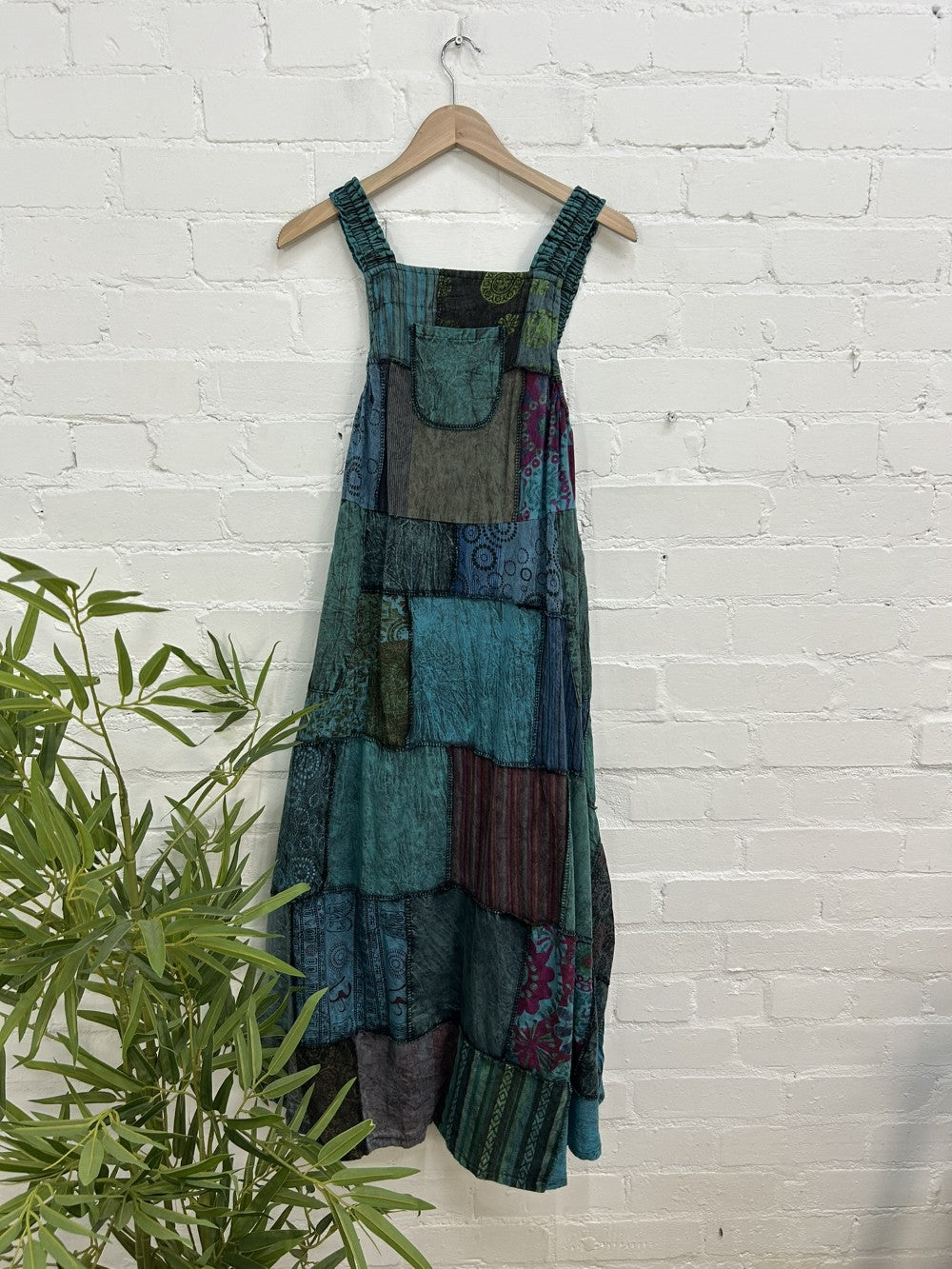 Long Mixed Patch Dress