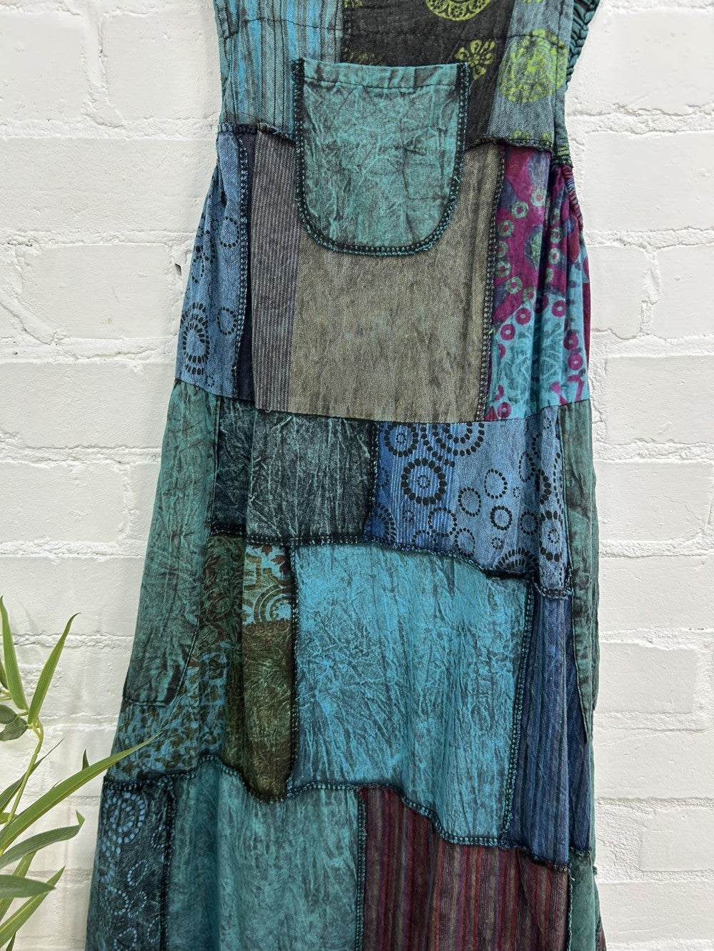 Long Mixed Patch Dress