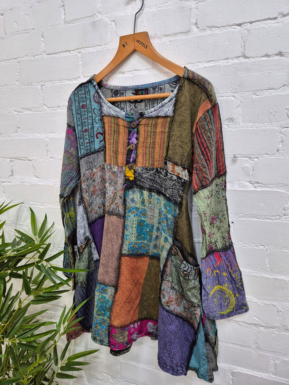 Mixed Patch Short Dress