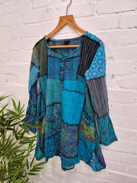 Mixed Patch Short Dress