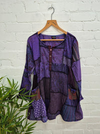 Mixed Patch Short Dress