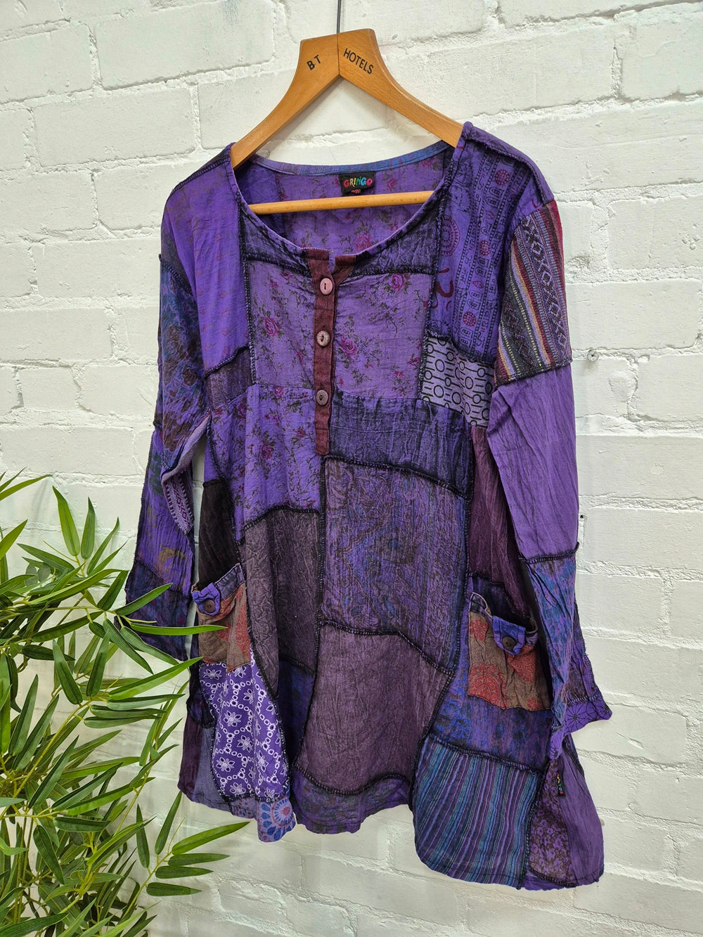 Mixed Patch Short Dress
