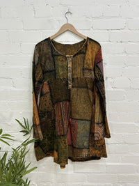 Mixed Patch Short Dress