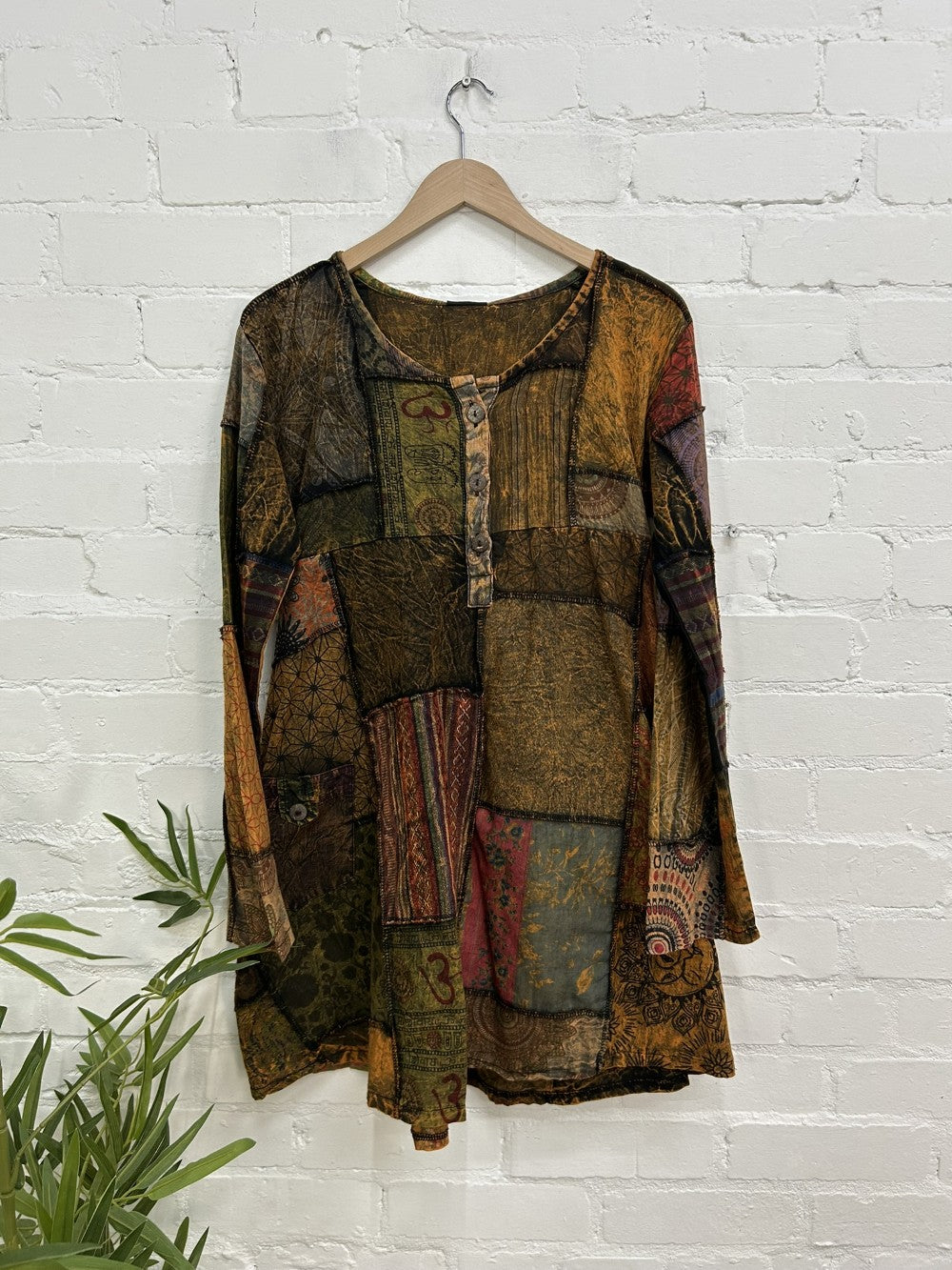 Mixed Patch Short Dress