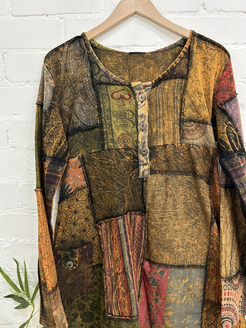 Mixed Patch Short Dress