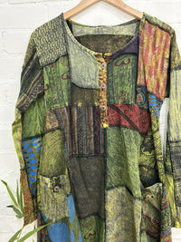 Mixed Patch Short Dress