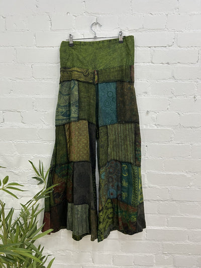 Long Mixed Patch Trousers