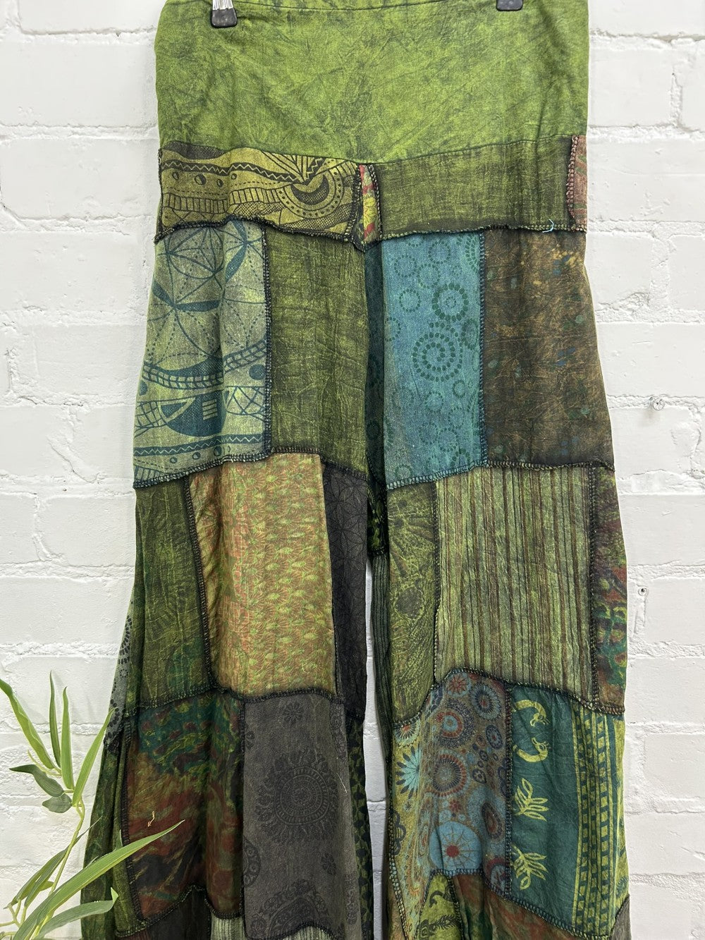 Long Mixed Patch Trousers