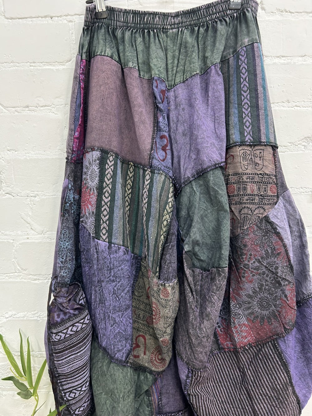 Long Mixed Patch Skirt