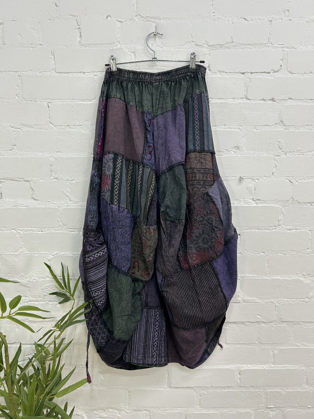 Long Mixed Patch Skirt