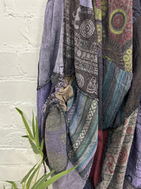 Long Mixed Patch Skirt