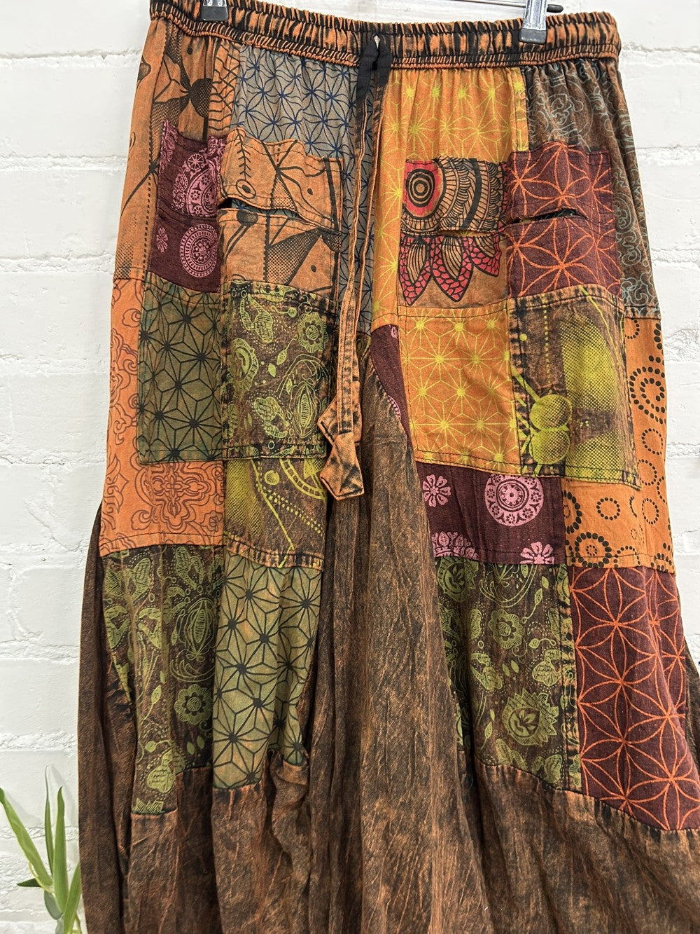 Long Skirt Mixed Patches