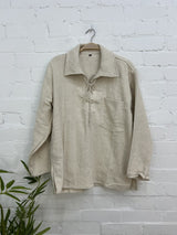 Thick Woven Tie Shirt