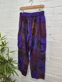 Block Print Cargo Trousers