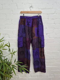 Block Print Cargo Trousers