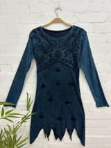 Long Sleeve Embroidered Short Dress