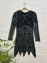 Long Sleeve Embroidered Short Dress