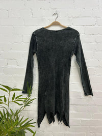Long Sleeve Embroidered Short Dress