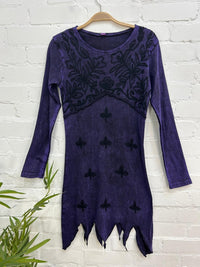 Long Sleeve Embroidered Short Dress