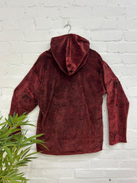 Velvet Mushroom Embroidery Hoodie